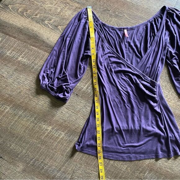 Surplice Top Cross Front Purple Plus Size 1 Feminine Stretchchy - Picture 6 of 9